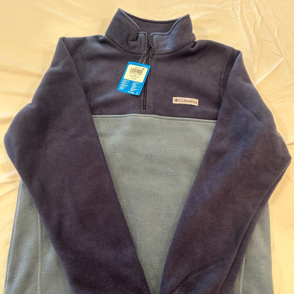 Columbia Men's Steens Mountain Half Zip Blue Fleece Pullover Size Medium